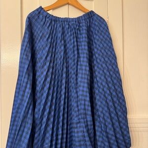 Anthropologie: Blue Checkered Women's Skirt